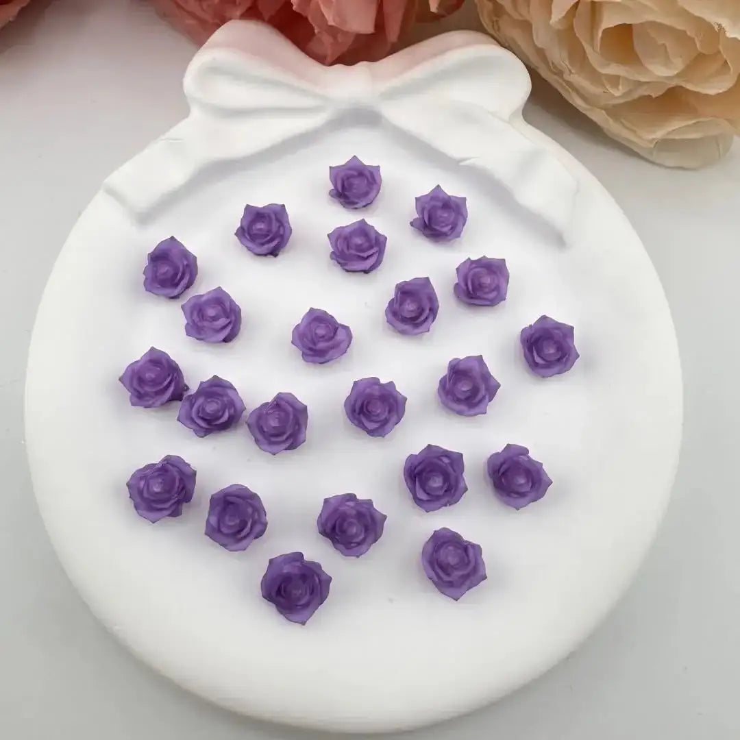 FS10929-About 8mm Purple Hard Luminous Flower Nail Charms -Zoe DIY Wholesale