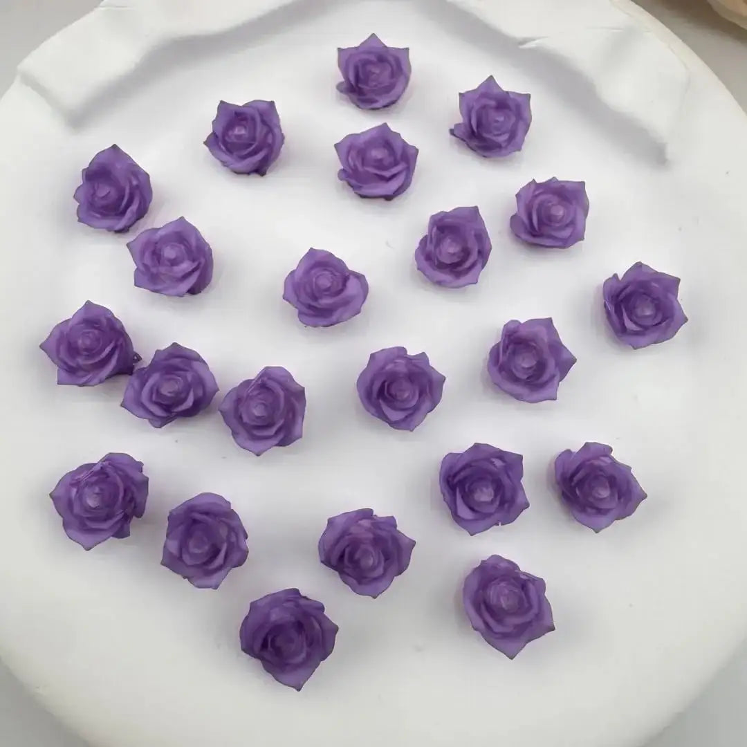 FS10929-About 8mm Purple Hard Luminous Flower Nail Charms -Zoe DIY Wholesale