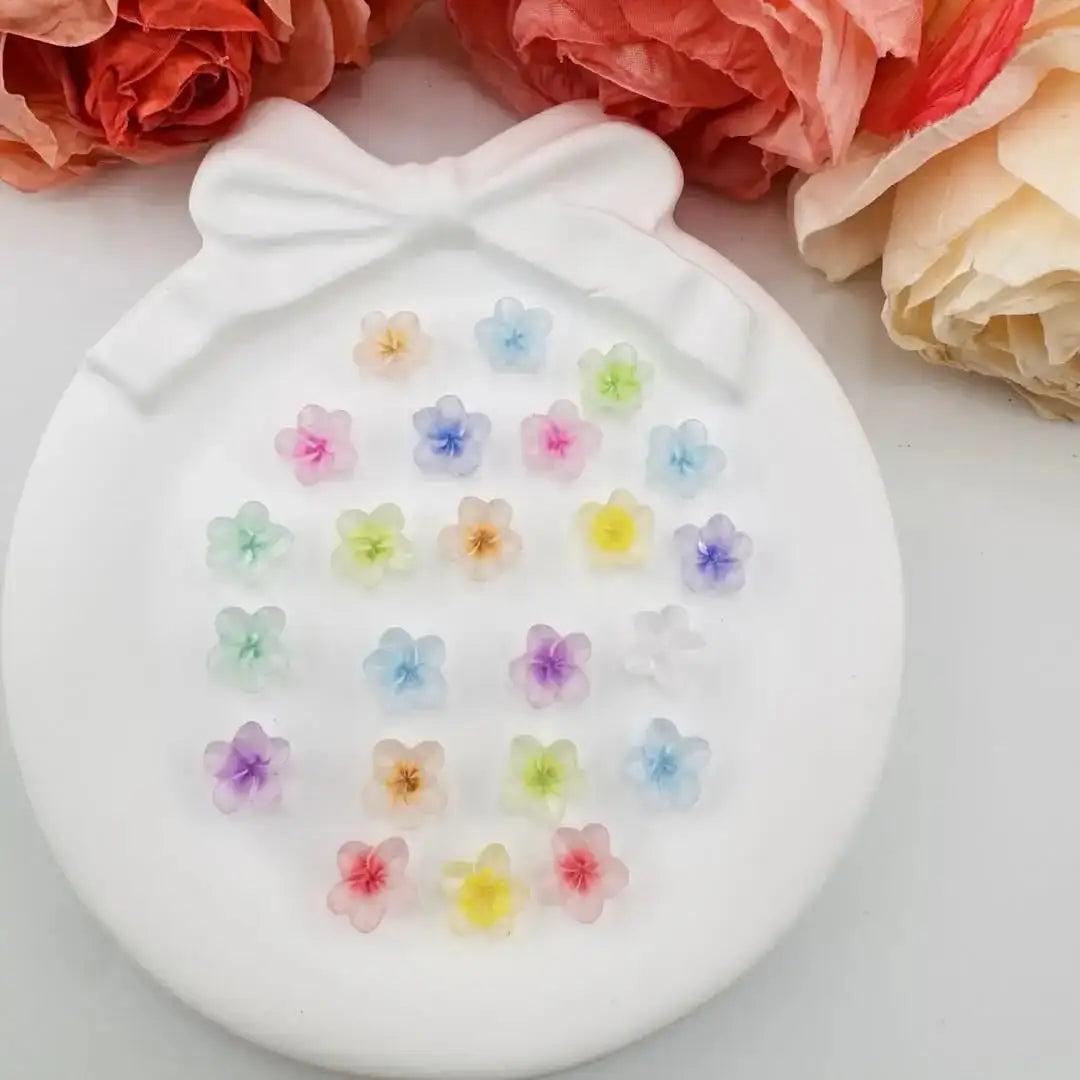 FS10935-About 9mm Mixed Flower Nail Charms -Zoe DIY Wholesale