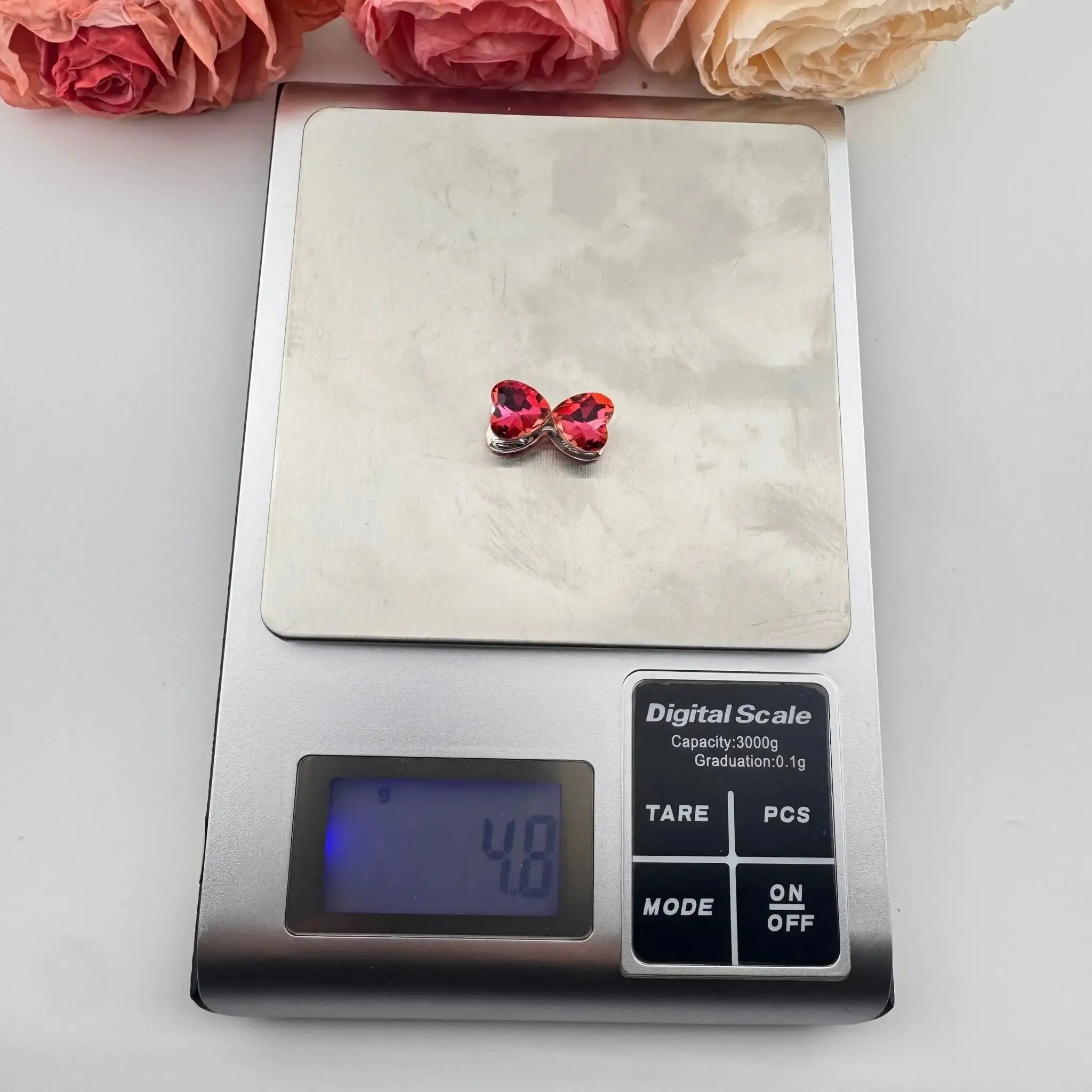 FS10982-About 21×10mm Heart Crystal Bootie Rhinestone Metal Beads Fit For Beadable Pens -Zoe DIY Wholesale