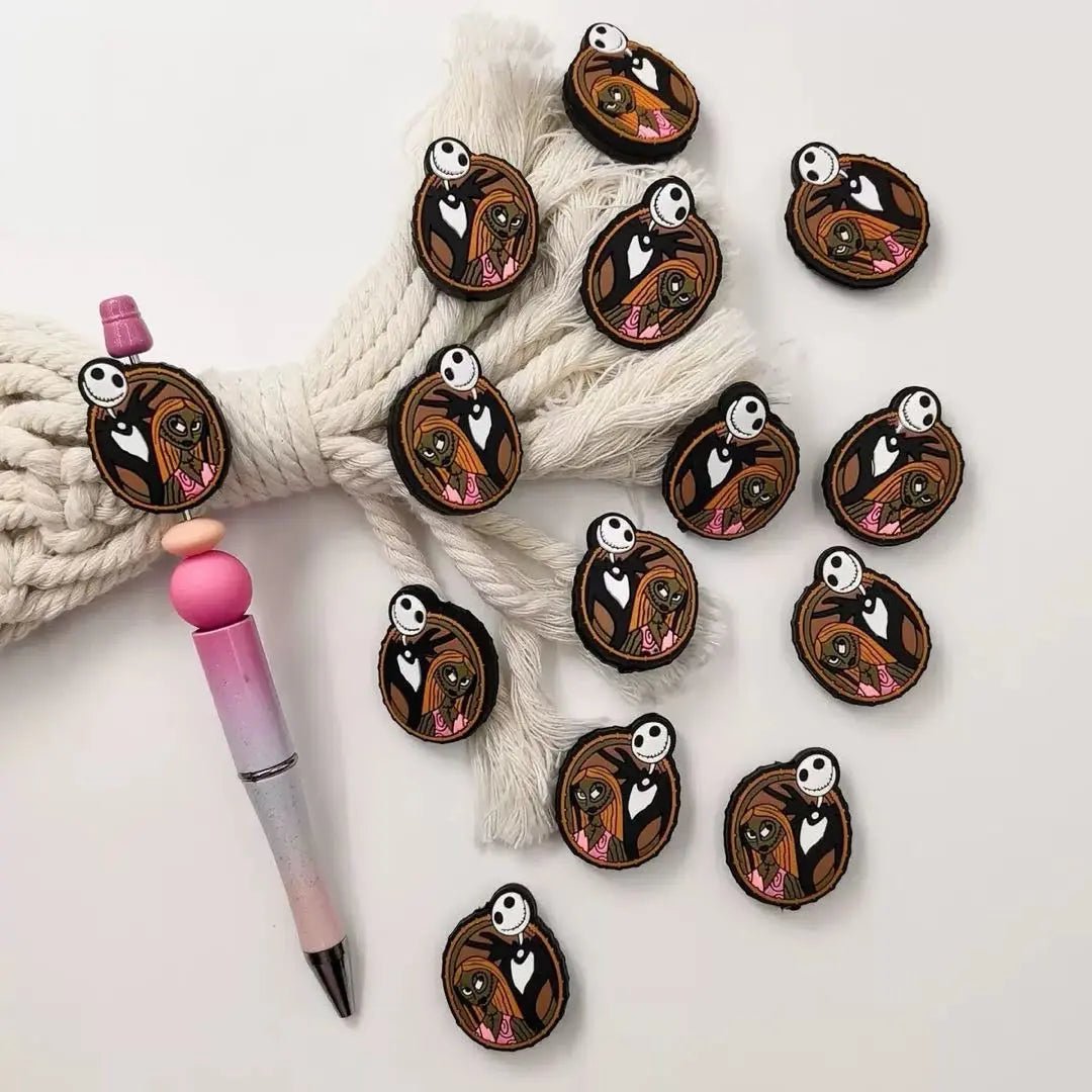 FS11004-Jack And Sally Silicone Focal Beads -Zoe DIY Wholesale