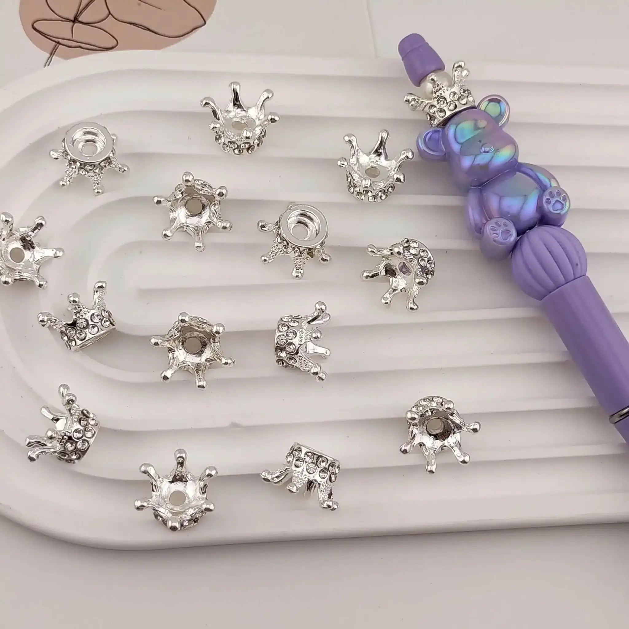 FS1114-15MM Silver Crown Spacer Fit For Beadspen Beads -Zoe DIY Wholesale