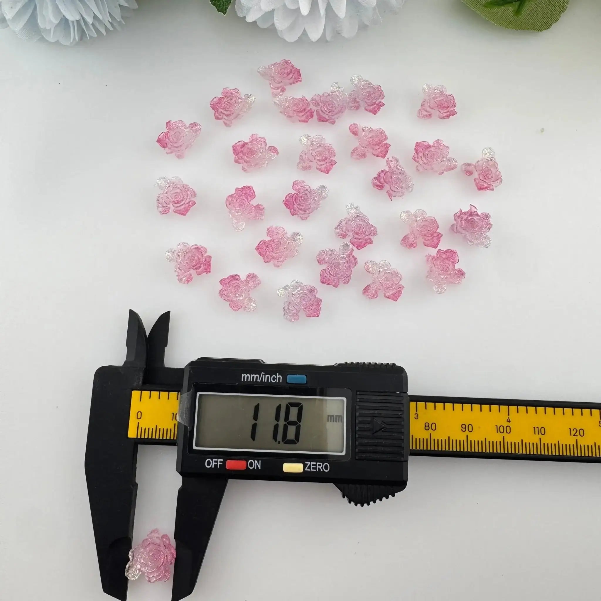 FS11181-About 12mm White Soft Flower Nail Charms -Zoe DIY Wholesale