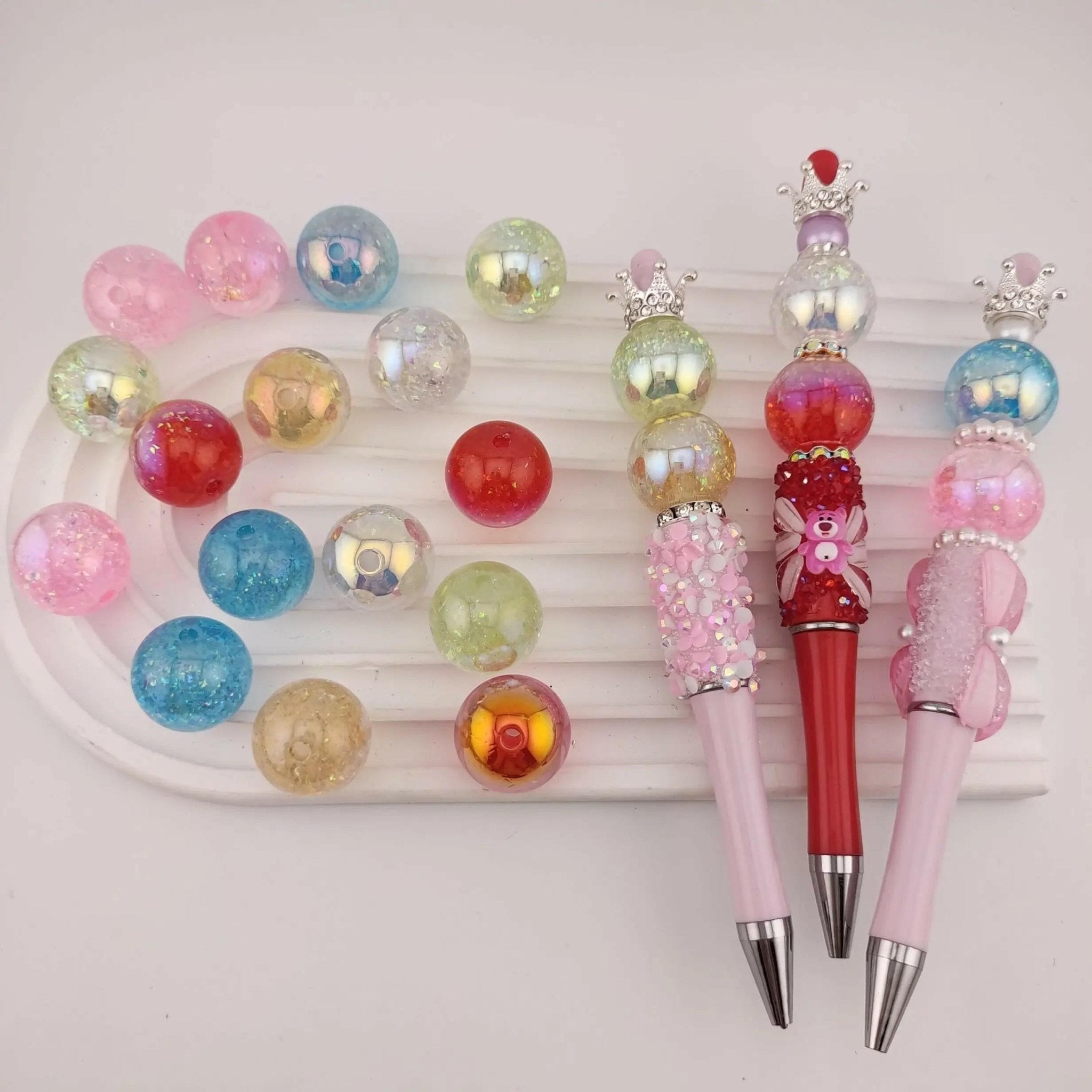 FS1198- 20MM Round Resin Beads Fit For Beadable Pens -Zoe DIY Wholesale