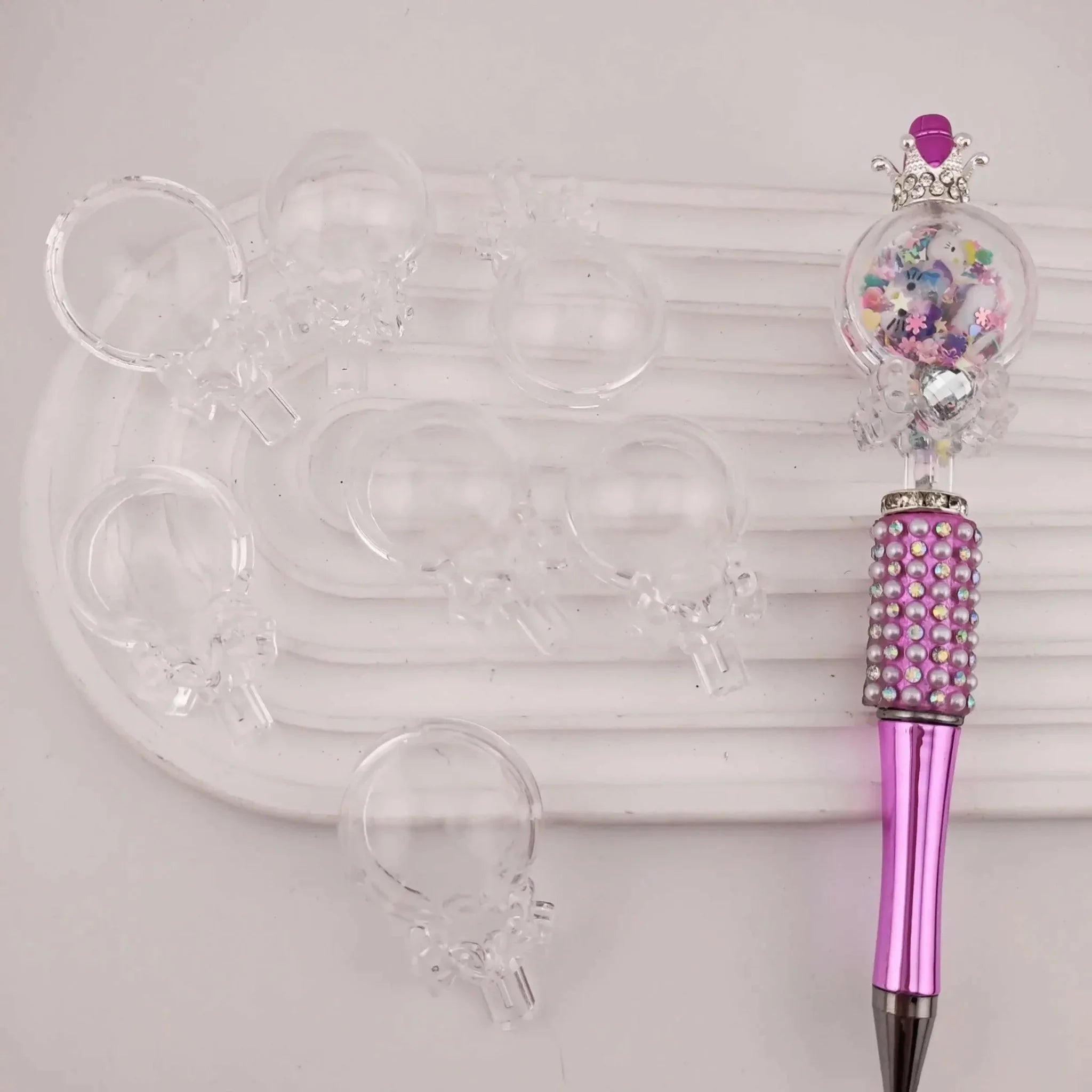 FS1201-30MM Heart Lollypops Candy Clear Box Shakes Based Beads Fit For Beadable Pens -Zoe DIY Wholesale