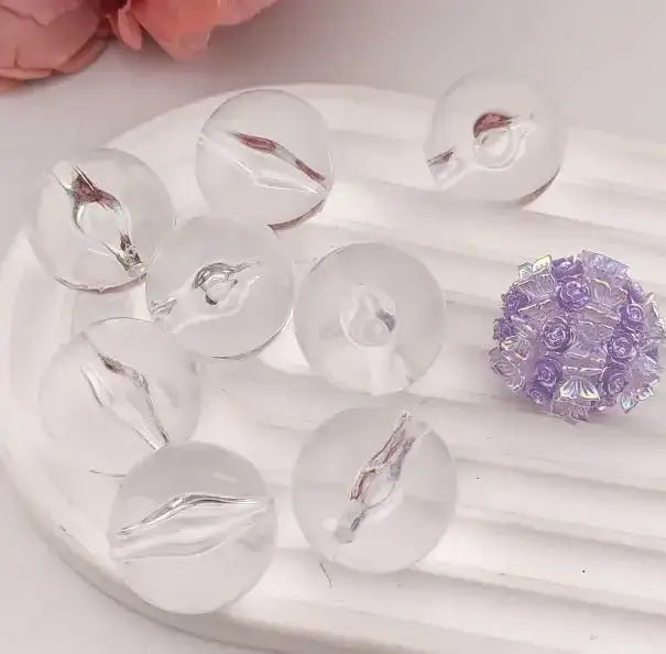 FS1208-22MM Clear ROUND beads -Zoe DIY Wholesale