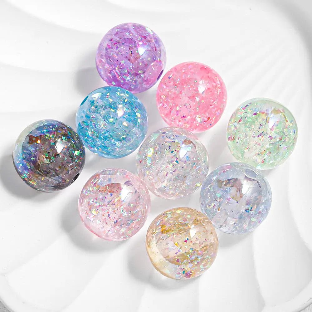 FS1253-16MM Round Mixed Color Glitter Resin Beads Fit For Beadable Pens -Zoe DIY Wholesale