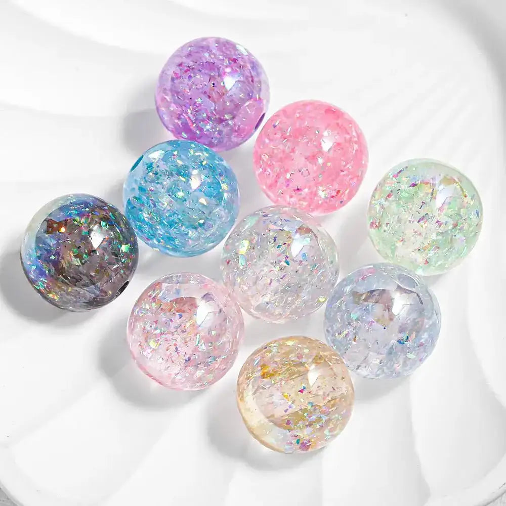 FS1253-16MM Round Mixed Color Glitter Resin Beads Fit For Beadable Pens -Zoe DIY Wholesale
