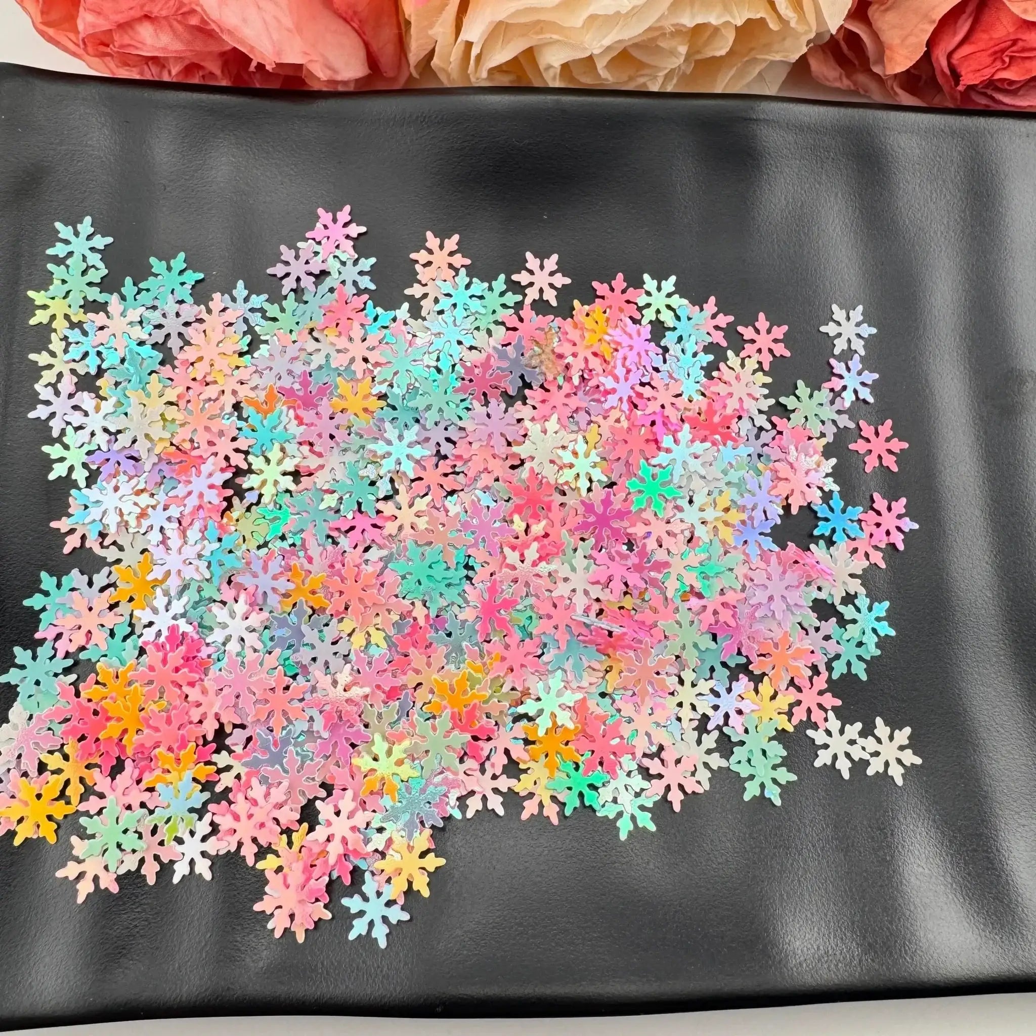FS1284-Random Mixed Color Snowflake Flash Chips -Zoe DIY Wholesale