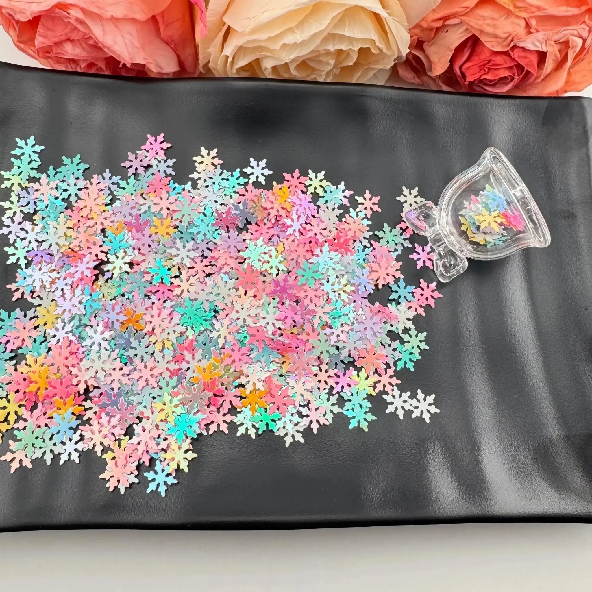 FS1284-Random Mixed Color Snowflake Flash Chips -Zoe DIY Wholesale