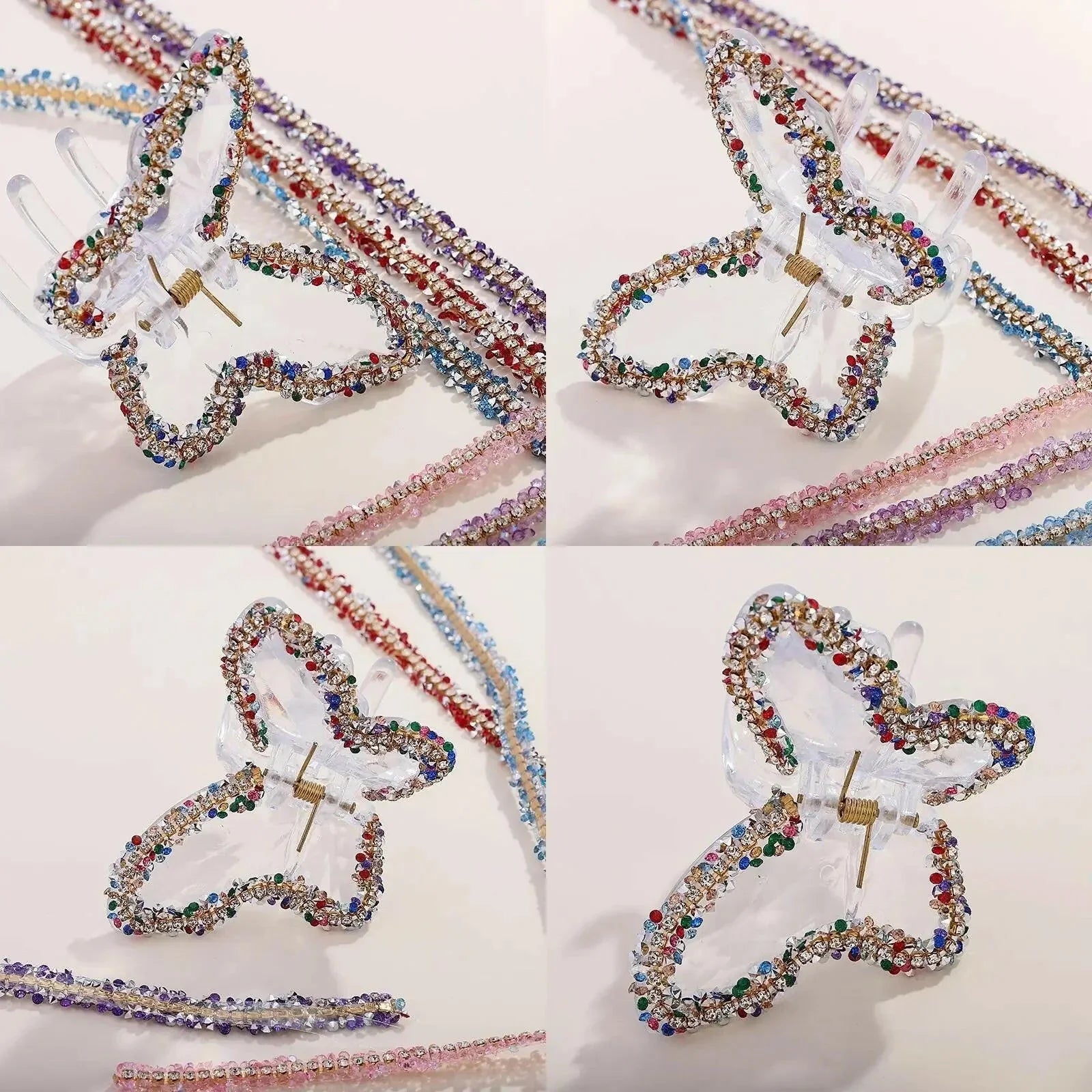 FS1301-0.9cm Width Sugar Diamonds Wraps tapes With Gold Chain In Middle For Making Fancy Bead -Zoe DIY Wholesale