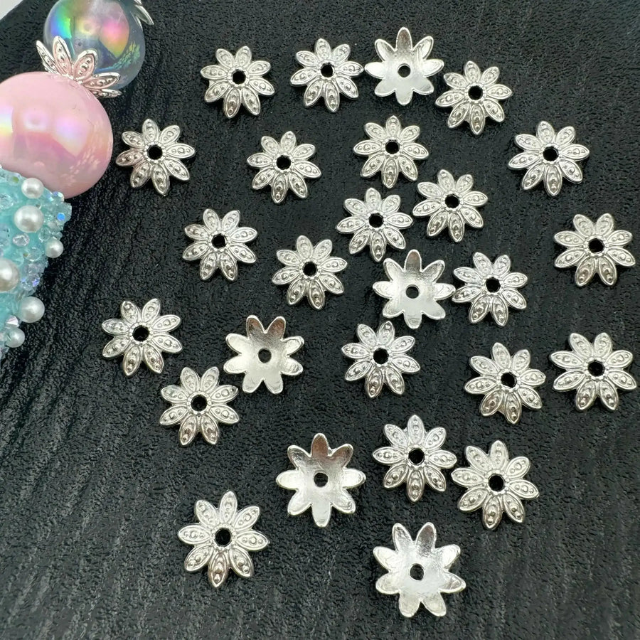 FS1323-14MM Silver Flower Spacer Fit For Beadable Pens -Zoe DIY Wholesale