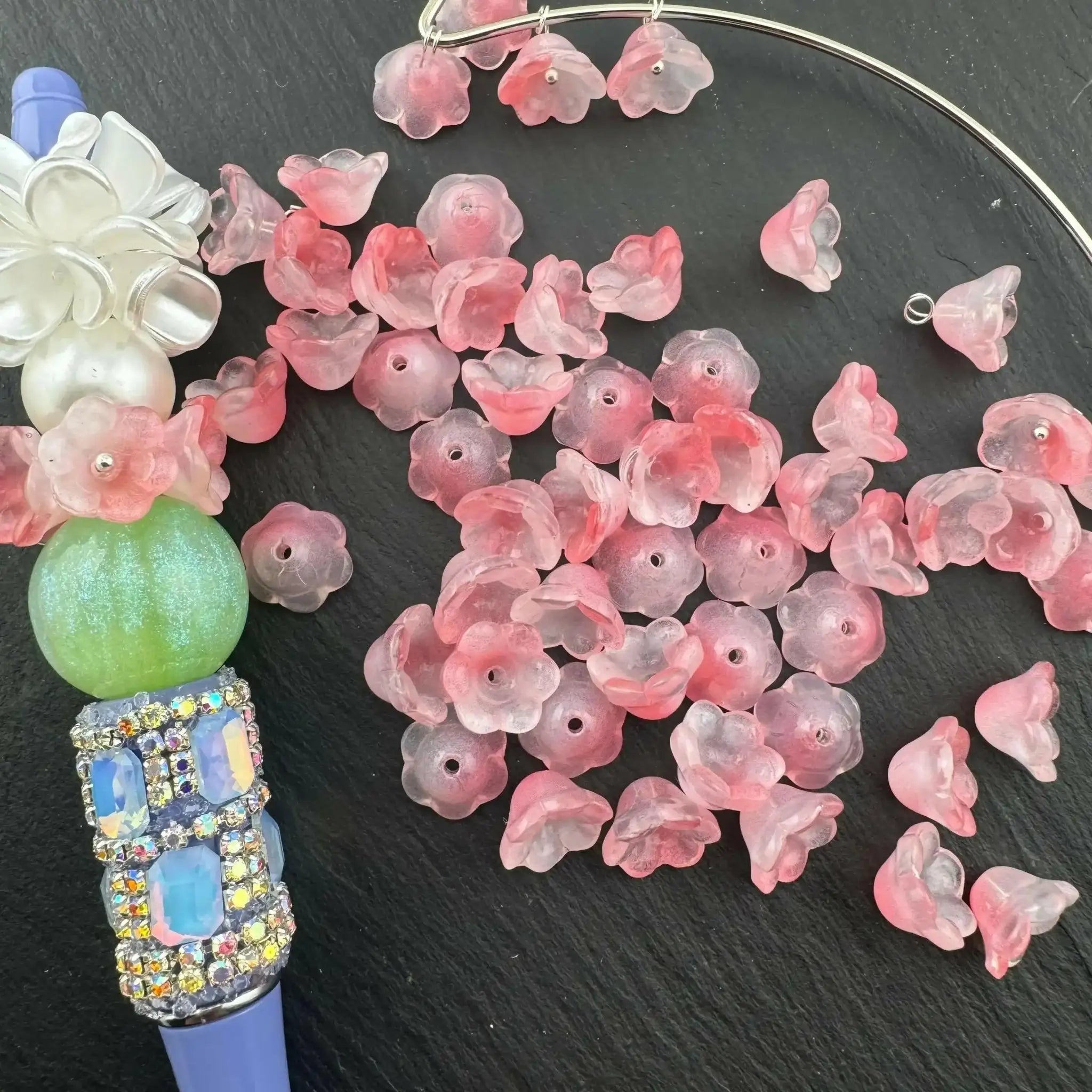 FS1337-7×12mm Glass Valley Of Lilly For Making Car Hangers Or Spacers -Zoe DIY Wholesale
