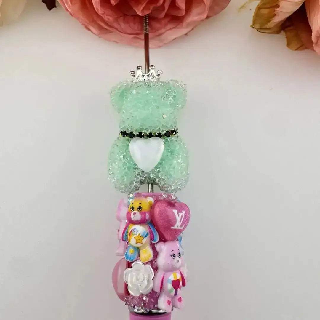 FS1370-About 24×39mm Sugar Bear Acrylic Beads With Crown -Zoe DIY Wholesale