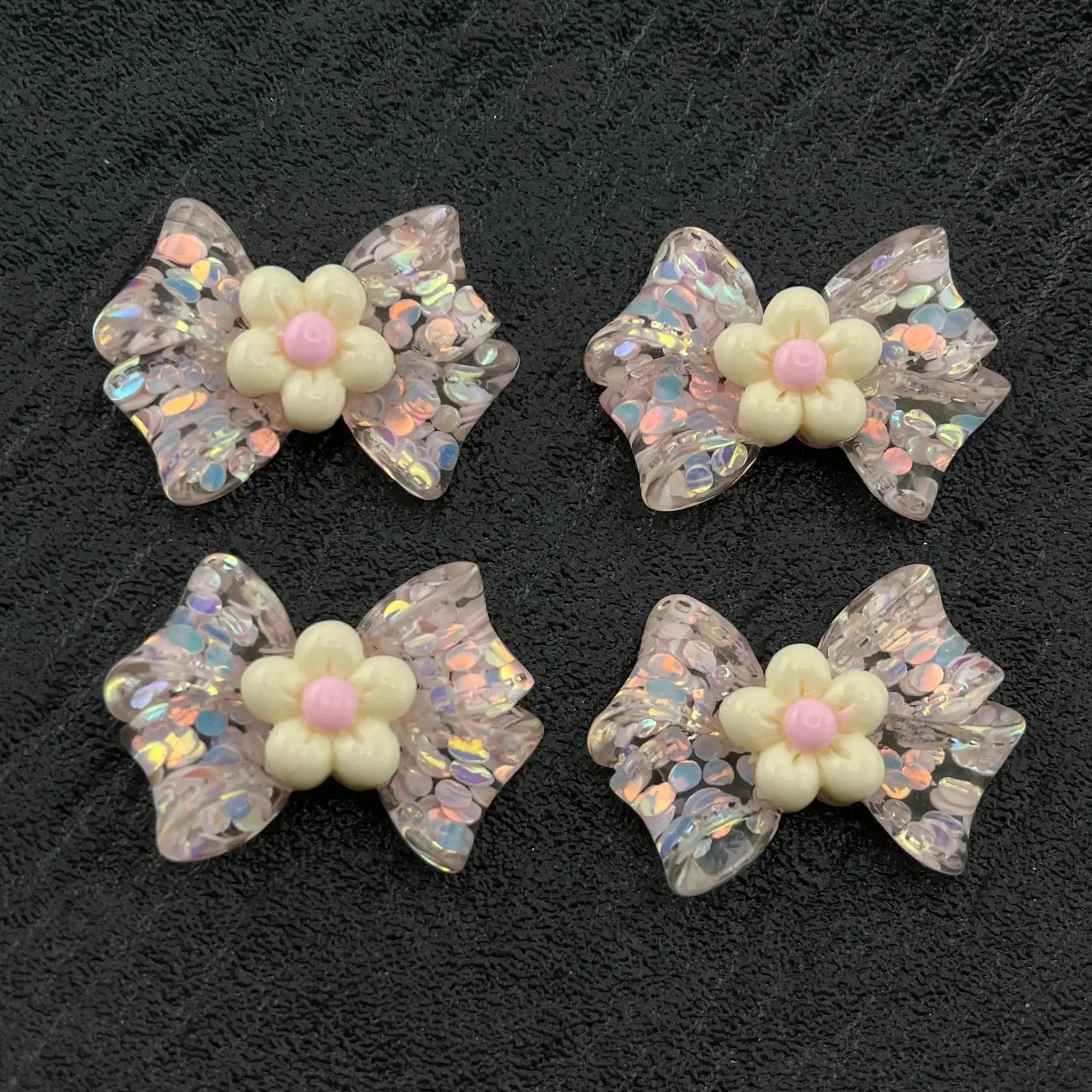 FS1417-10PCS 34MM Flower bows -Zoe DIY Wholesale