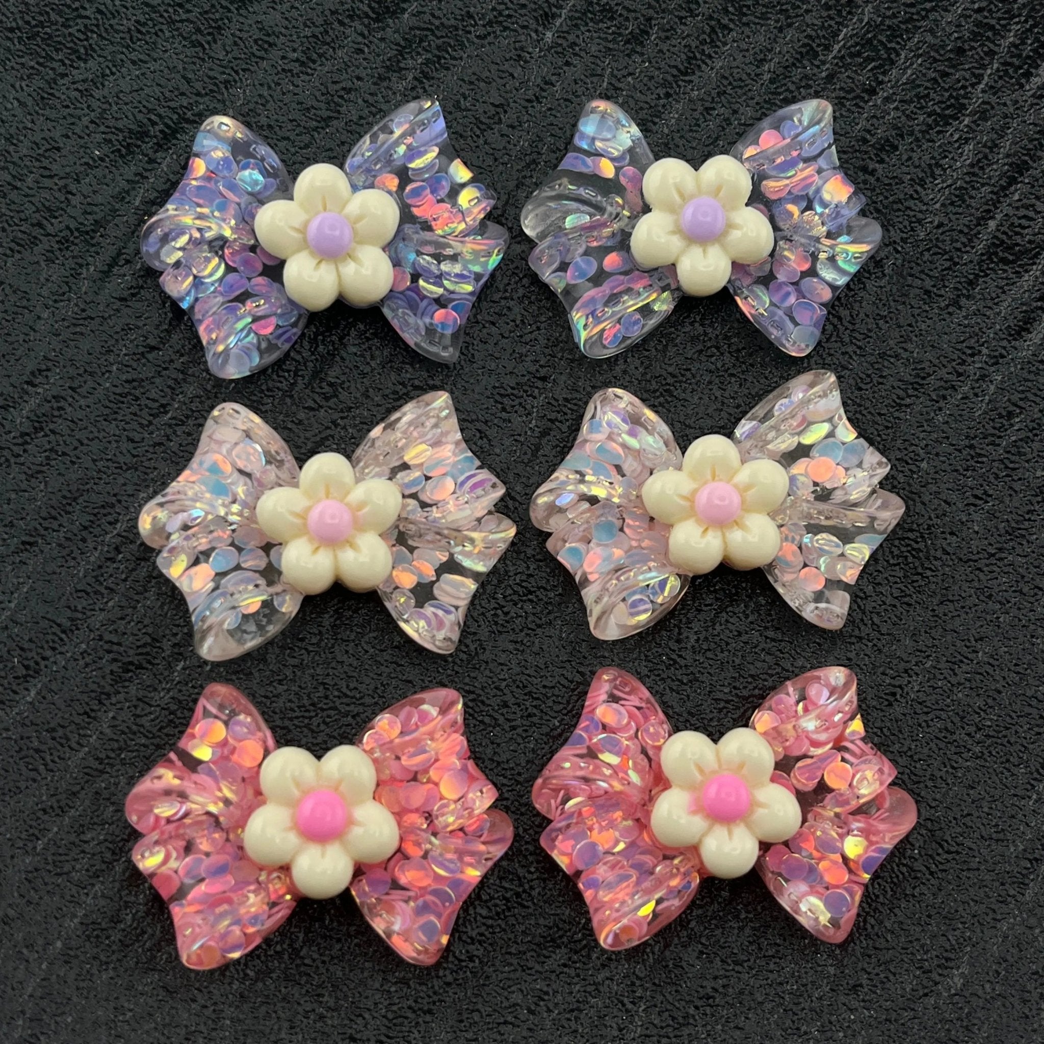 FS1417-10PCS 34MM Flower bows -Zoe DIY Wholesale