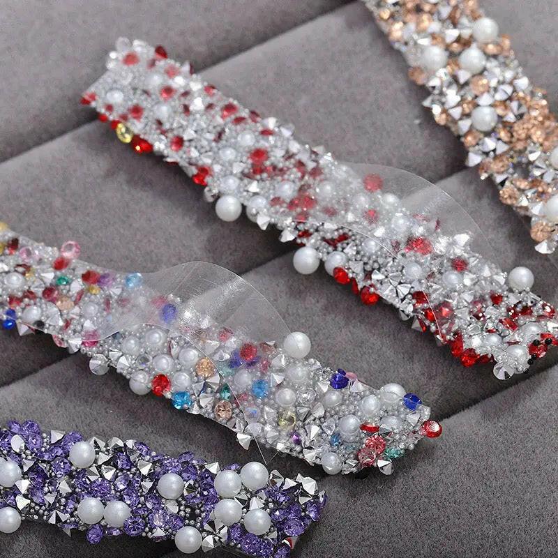 FS1515-Width 1.2cm Pearl Dianond Tape For Making Fancy Bead -Zoe DIY Wholesale