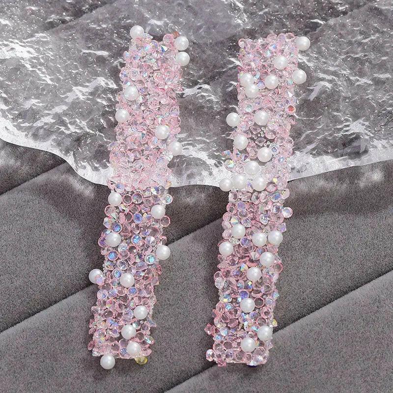 FS1515-Width 1.2cm Pearl Dianond Tape For Making Fancy Bead -Zoe DIY Wholesale