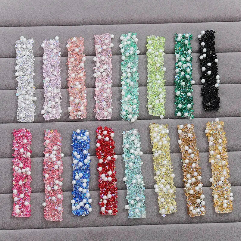 FS1515-Width 1.2cm Pearl Dianond Tape For Making Fancy Bead -Zoe DIY Wholesale
