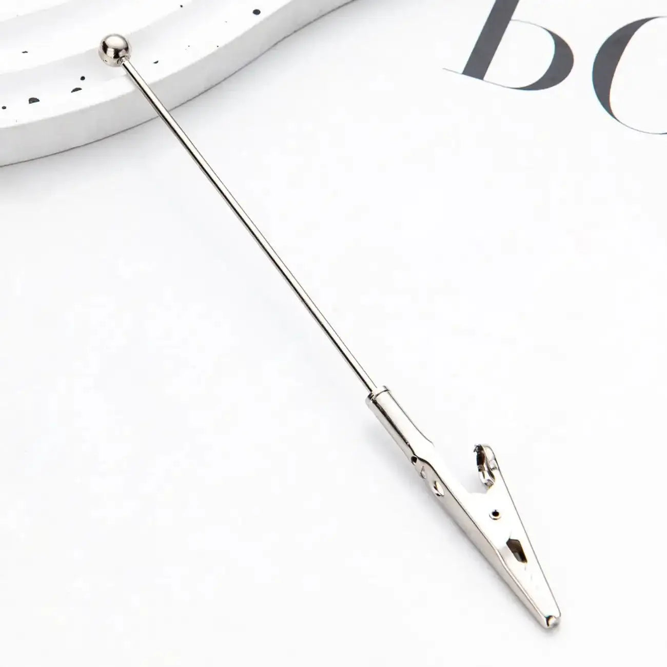 FS1548-16.2*0.2cm DIY Metal Crocodile Clips with Beadable Keychain Bar Mini Lobster Clasp for Notes Business Card Photo -Zoe DIY Wholesale