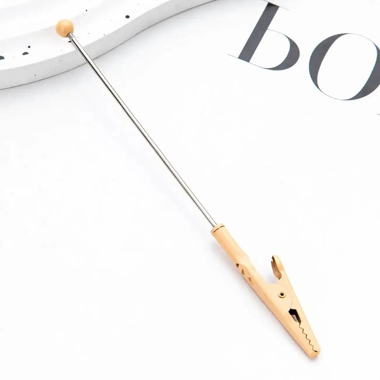 FS1548-16.2*0.2cm DIY Metal Crocodile Clips with Beadable Keychain Bar Mini Lobster Clasp for Notes Business Card Photo -Zoe DIY Wholesale