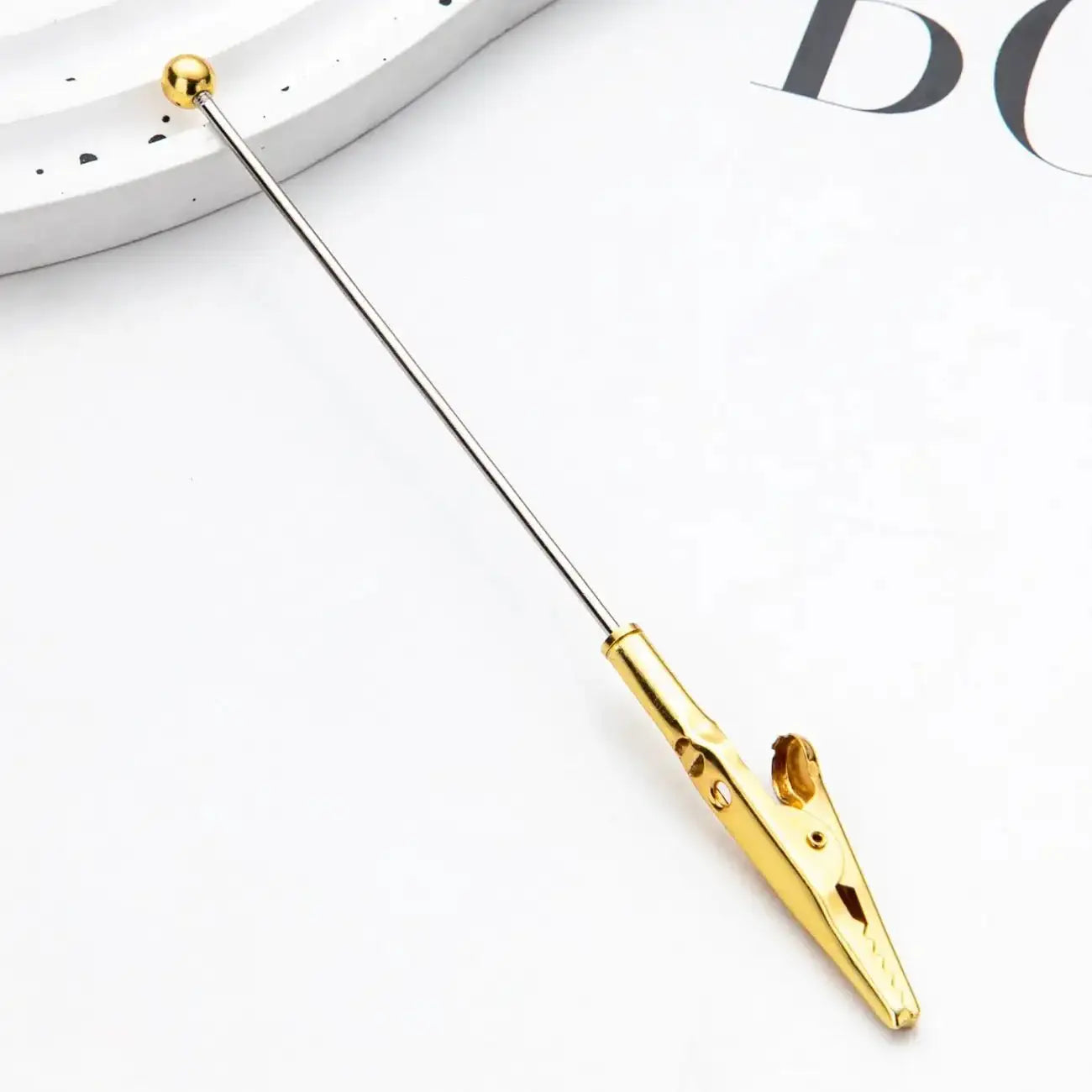 FS1548-16.2*0.2cm DIY Metal Crocodile Clips with Beadable Keychain Bar Mini Lobster Clasp for Notes Business Card Photo -Zoe DIY Wholesale