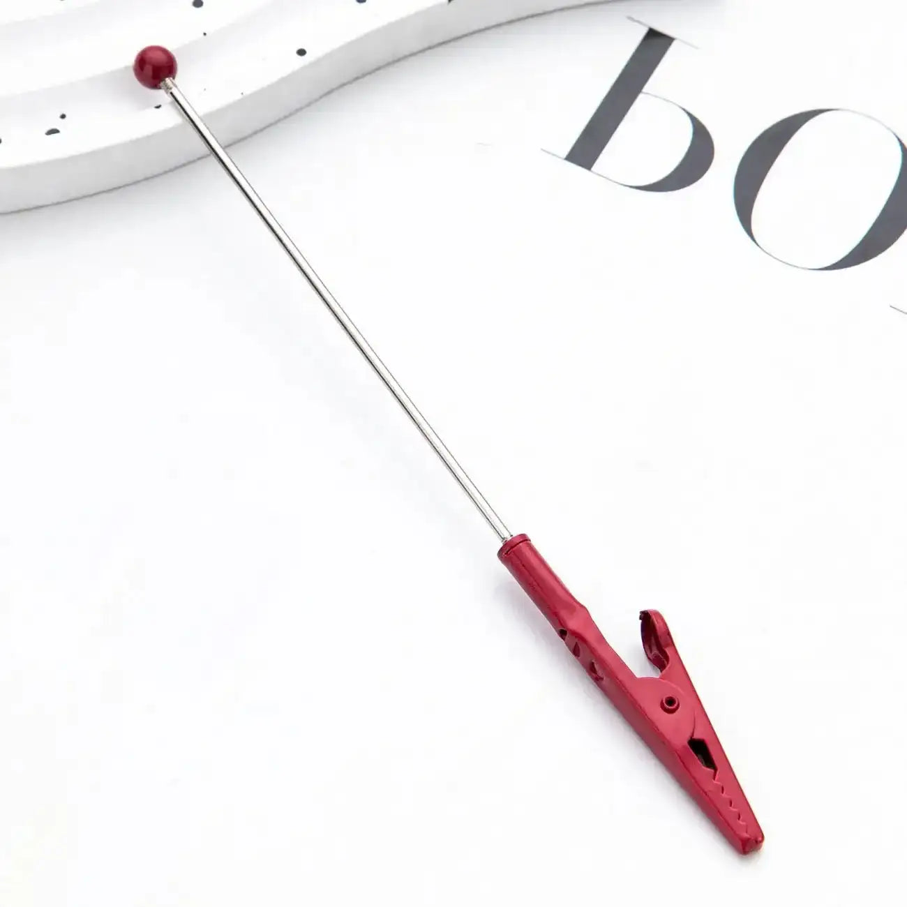 FS1548-16.2*0.2cm DIY Metal Crocodile Clips with Beadable Keychain Bar Mini Lobster Clasp for Notes Business Card Photo -Zoe DIY Wholesale