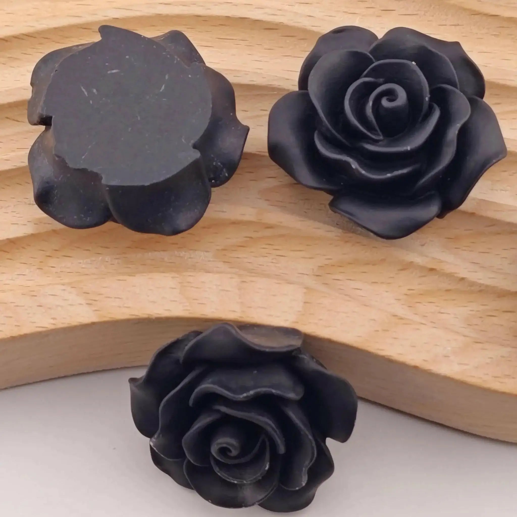 FS1567-36mm Soild Color Glowing Rose Flower Resin Charms For Making Fancy Beads -Zoe DIY Wholesale