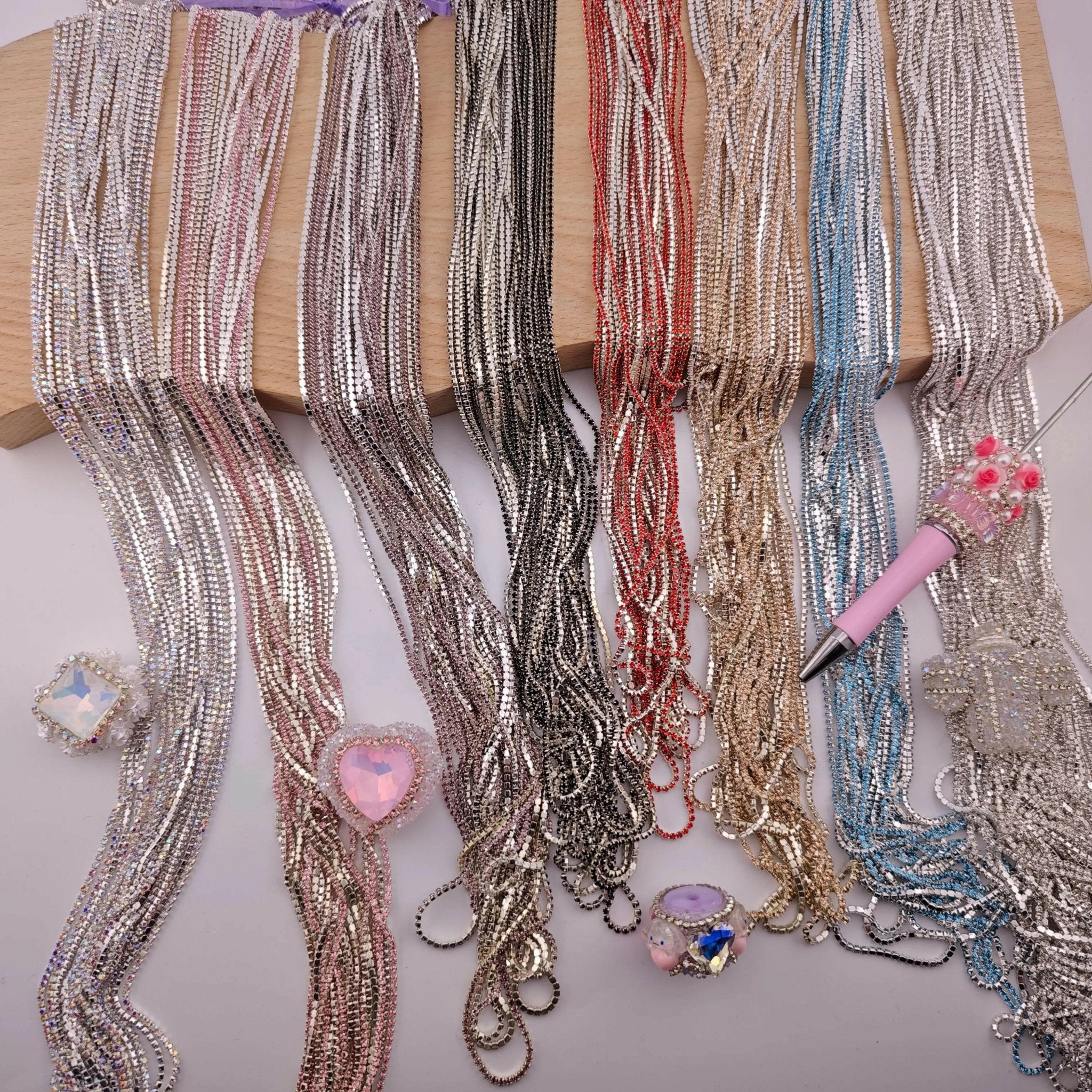 FS1674-1.5mm Diamonds Chain For DIY Making Beads and making Fancy Pens -Zoe DIY Wholesale