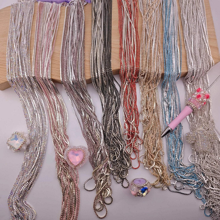 FS1674-1.5mm Diamonds Chain For DIY Making Beads and making Fancy Pens -Zoe DIY Wholesale