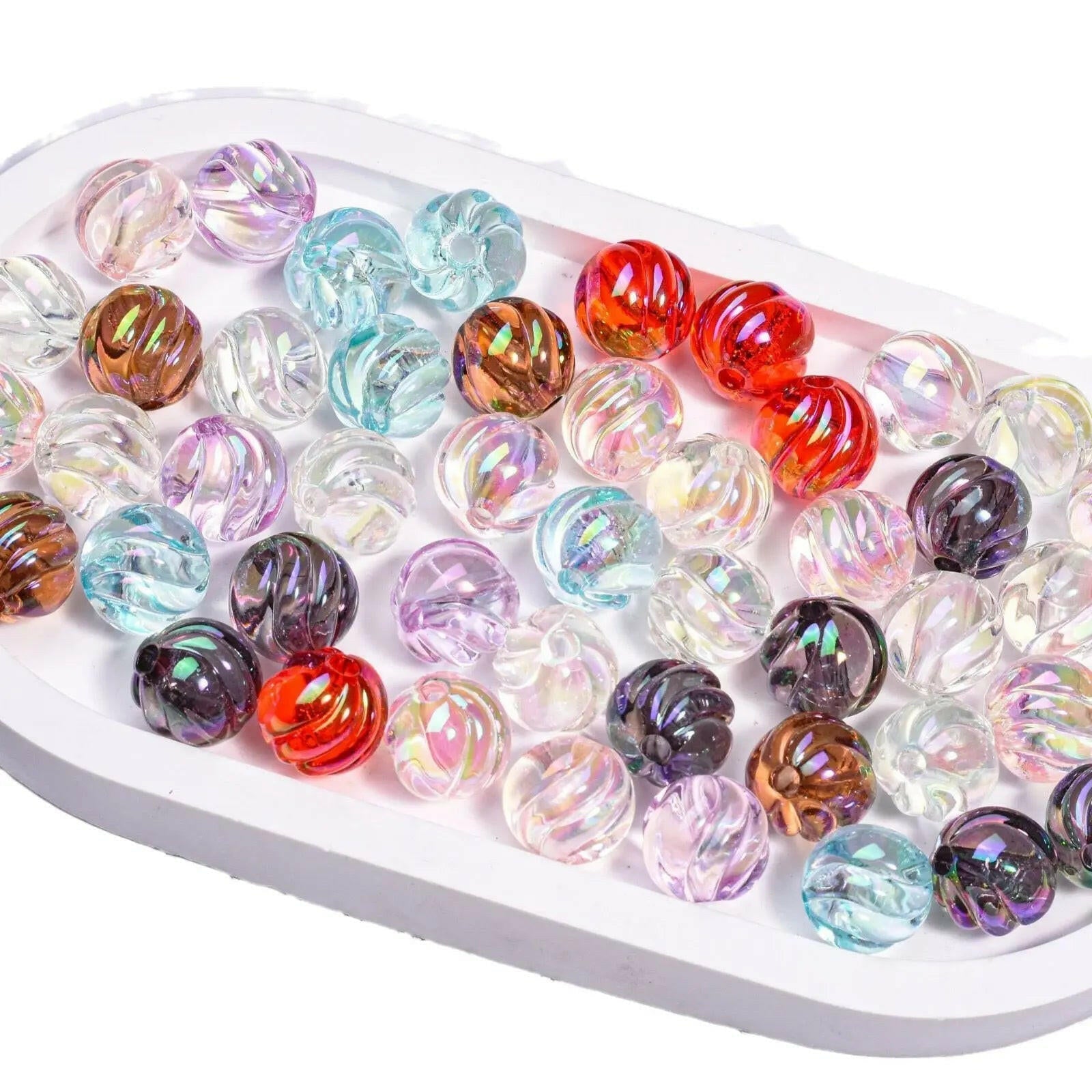 FS1735-16MM Clear Pumpkin Acrylic Beads Fit For Beadable Pens -Zoe DIY Wholesale