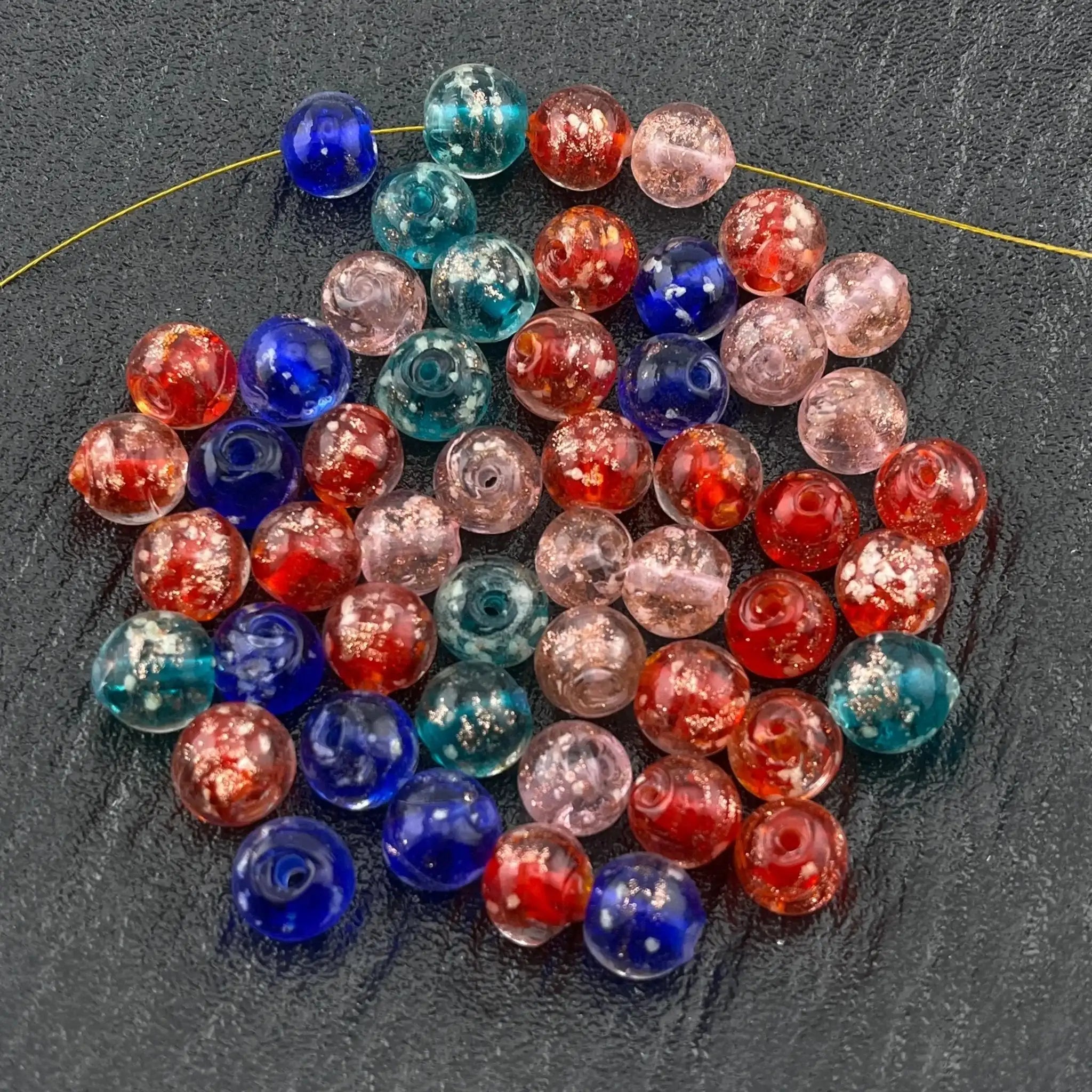 FS1776-50PCS 10mm Glowing Glass Beads -Zoe DIY Wholesale