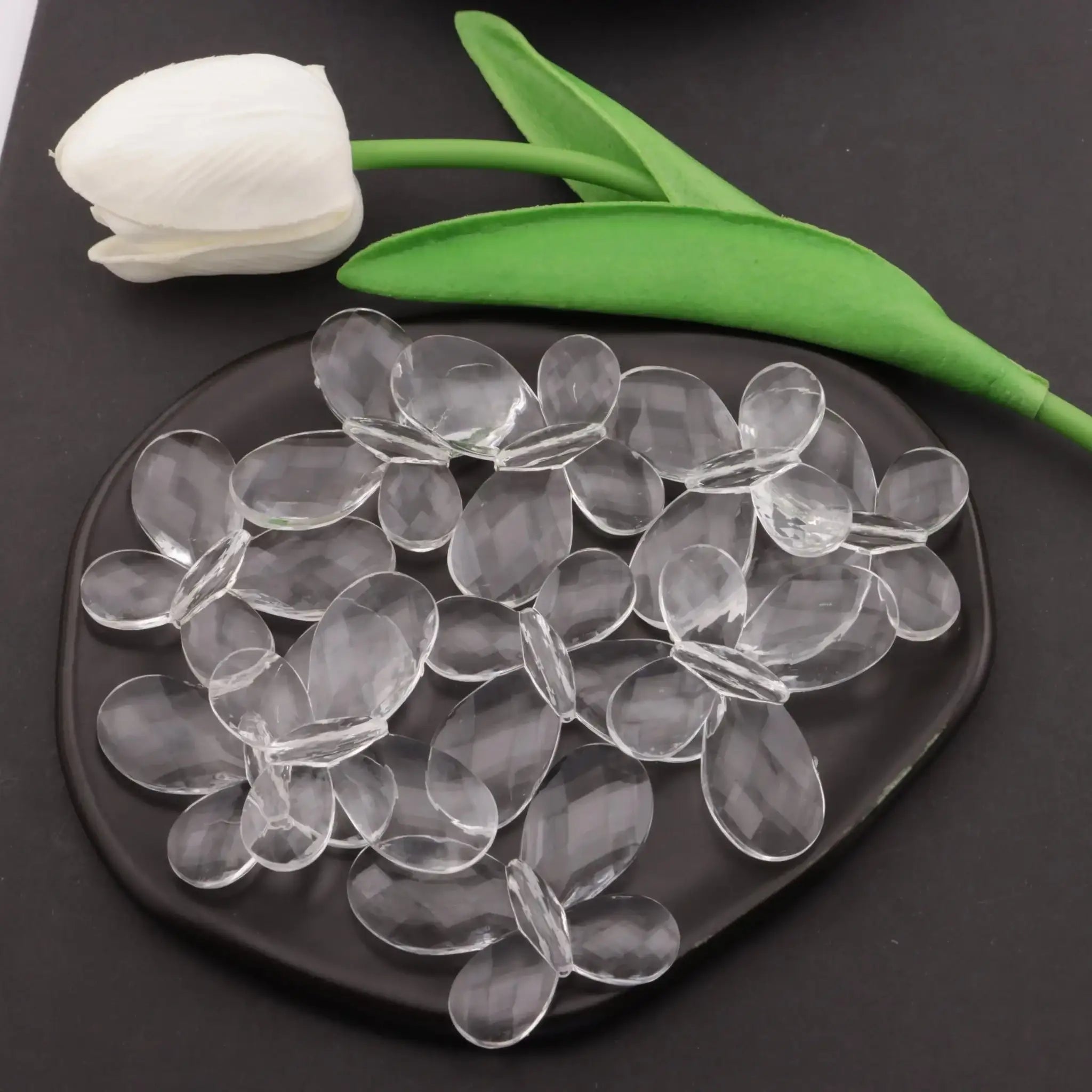 FS1799-35*45mm Clear Butterfly Beads, Transparent Large Butterfly Base Beads -Zoe DIY Wholesale