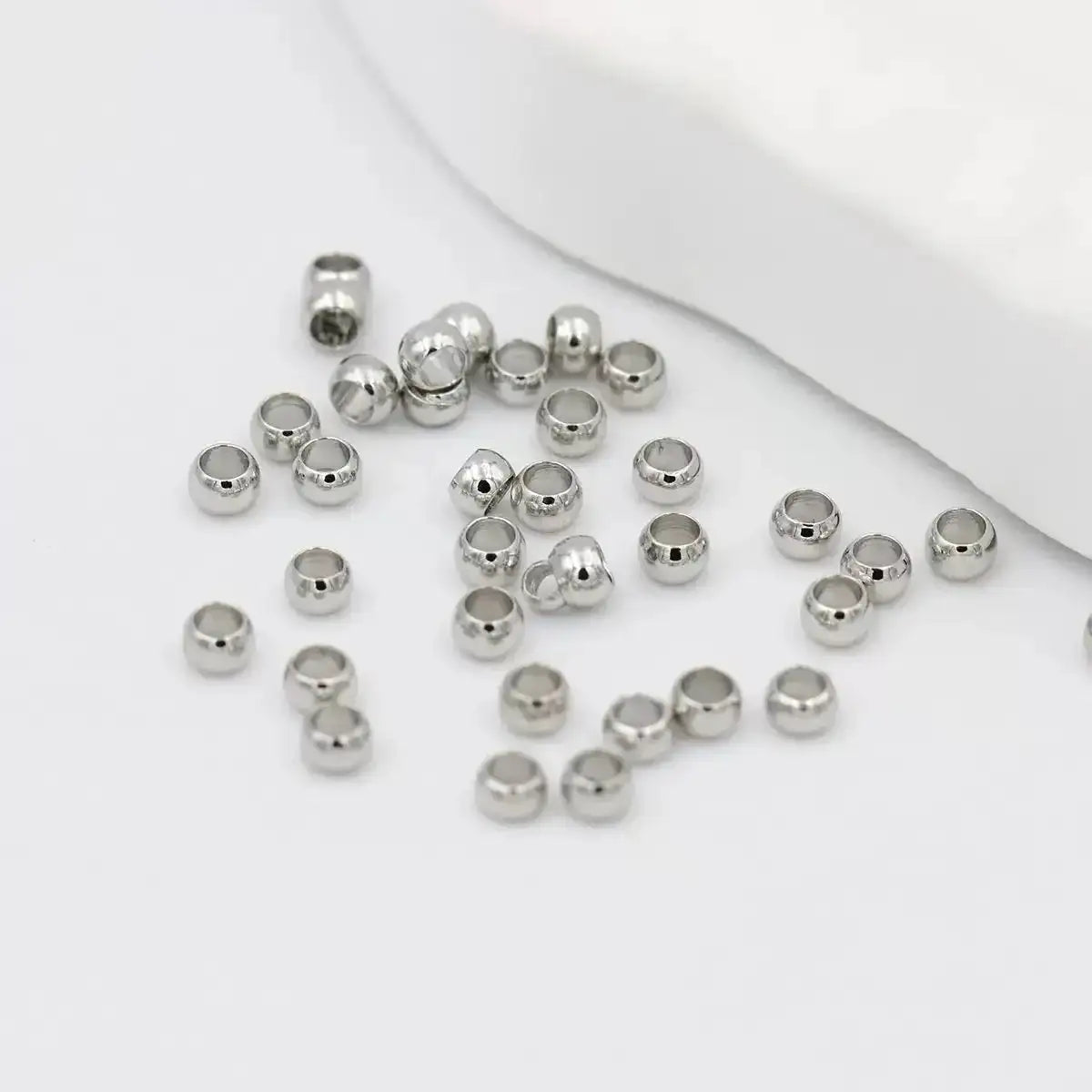 FS1814-2.5mm Silver Crimp Beads For Making Keychain -Zoe DIY Wholesale