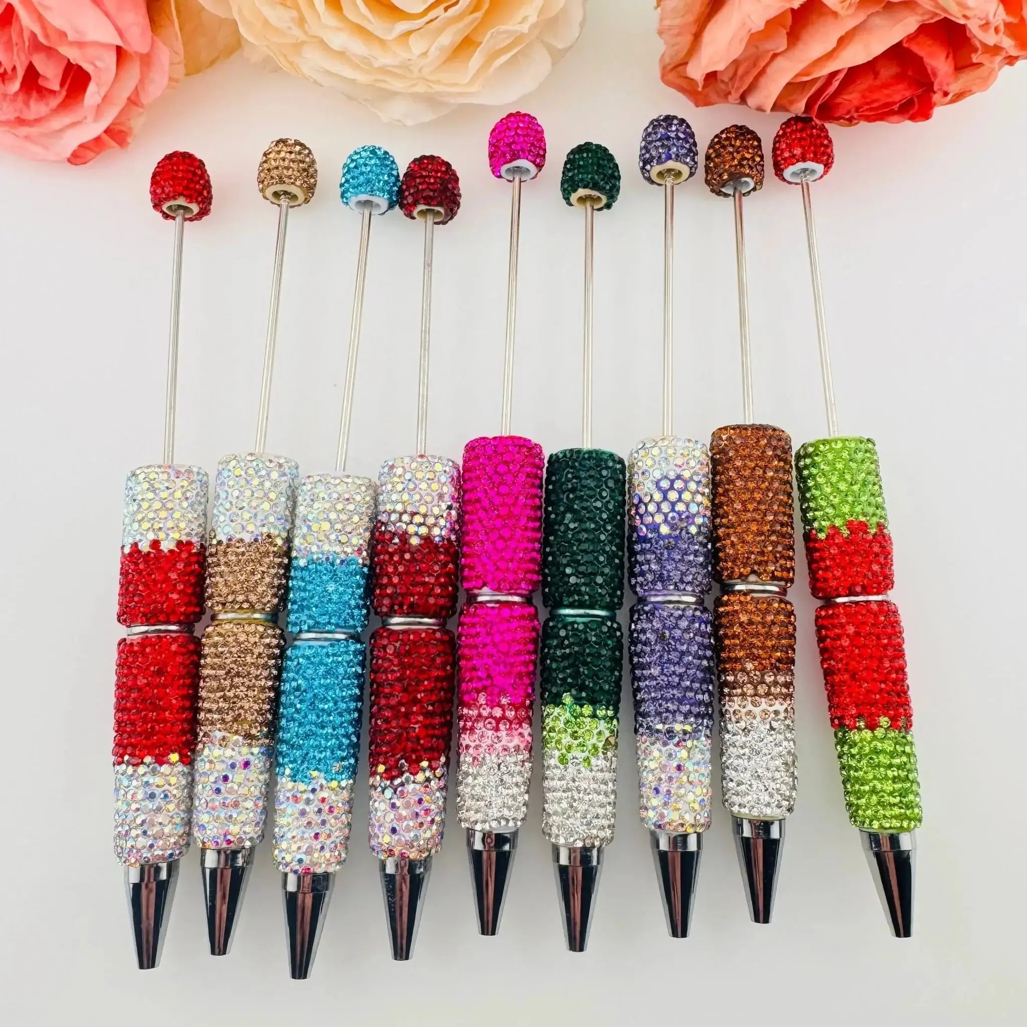 FS18249-Gradient Color Rhinestone Pen -Zoe DIY Wholesale