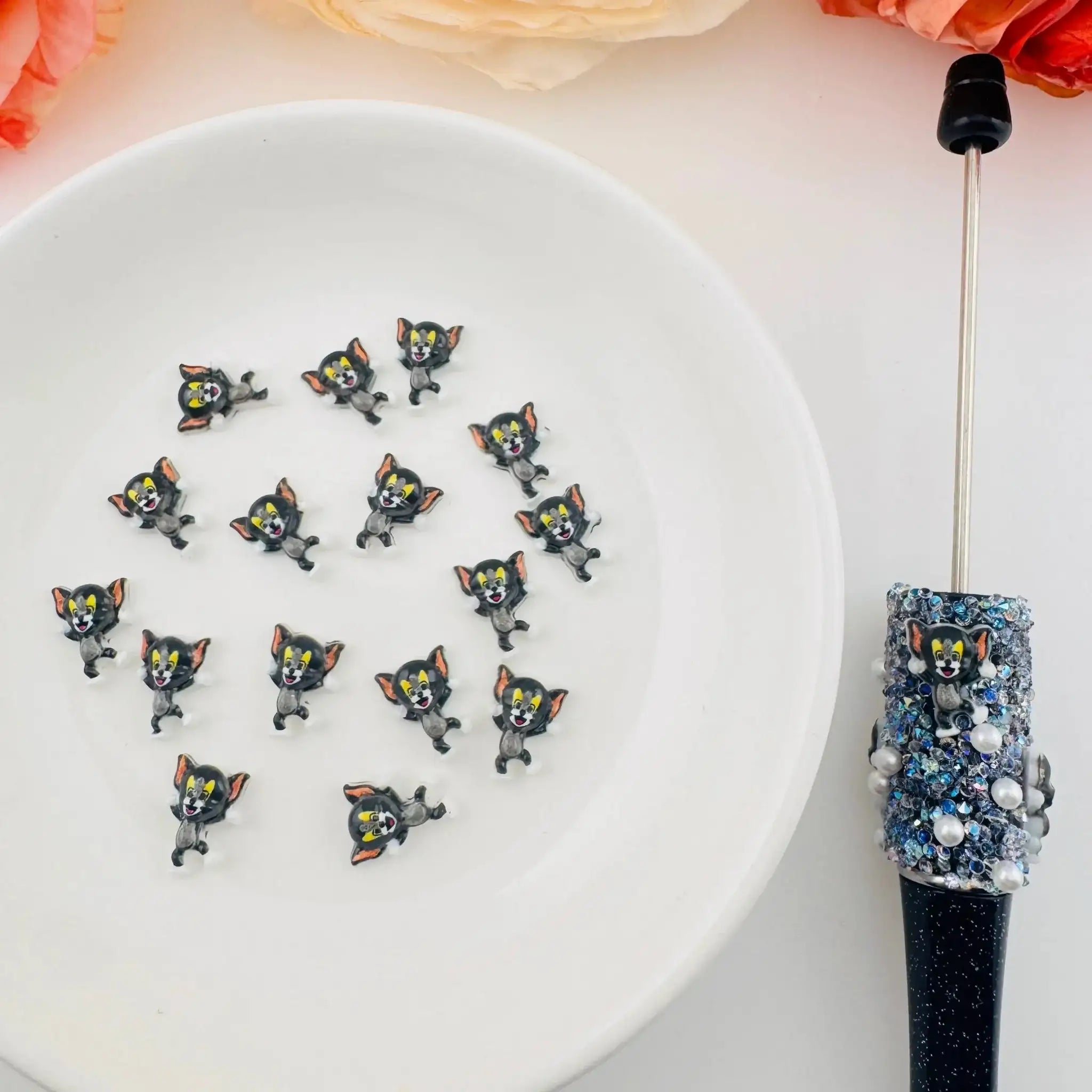 FS18280-About 9×12mm Tom Cat Nail Charms -Zoe DIY Wholesale