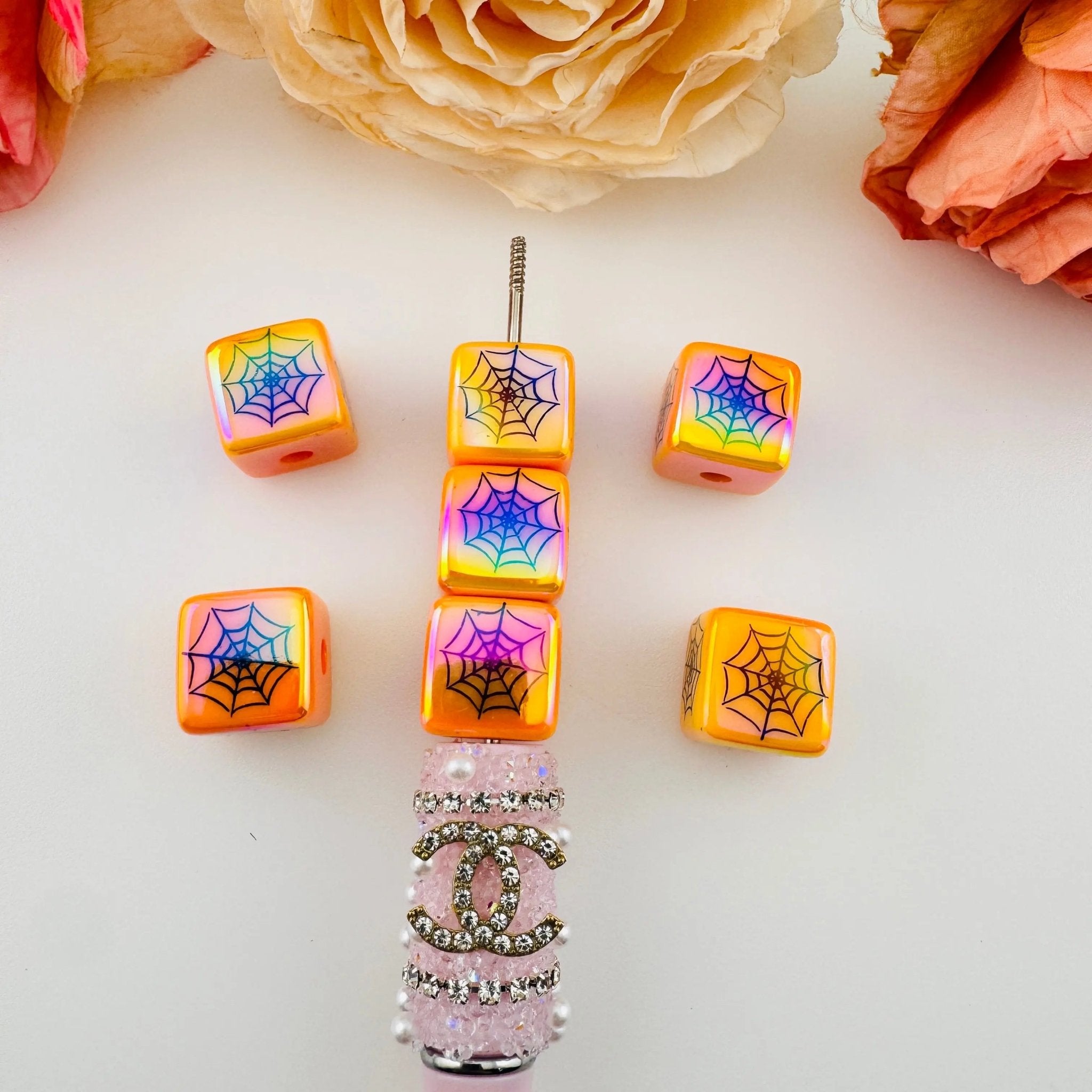 FS18357-About 15mm Halloween Acrylic Cube Beads -Zoe DIY Wholesale