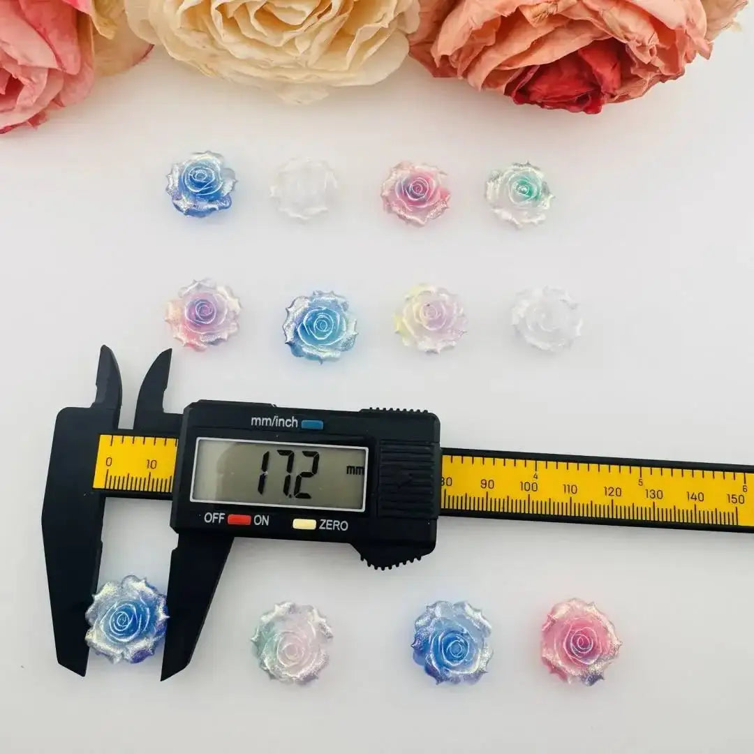 FS18372-About 17mm Luminous Soft Flower Resin Nail Charms -Zoe DIY Wholesale
