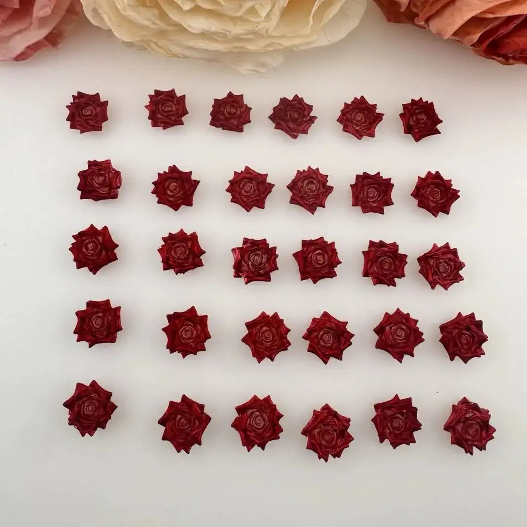 FS18383-About 10mm Soft Luminous Metalic Looking Flower Nail Charms -Zoe DIY Wholesale