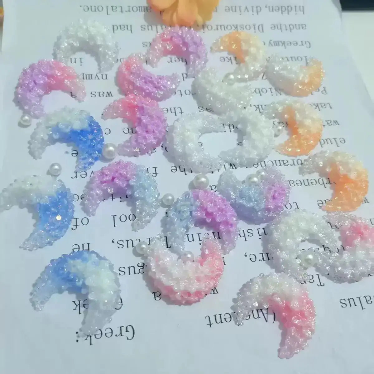 FS18511-About 36*32mm Luminous Moon Resin Patch -Zoe DIY Wholesale