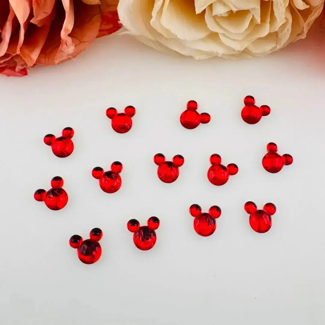 FS18701-About 10mm Mickey Glass Nail Charms -Zoe DIY Wholesale