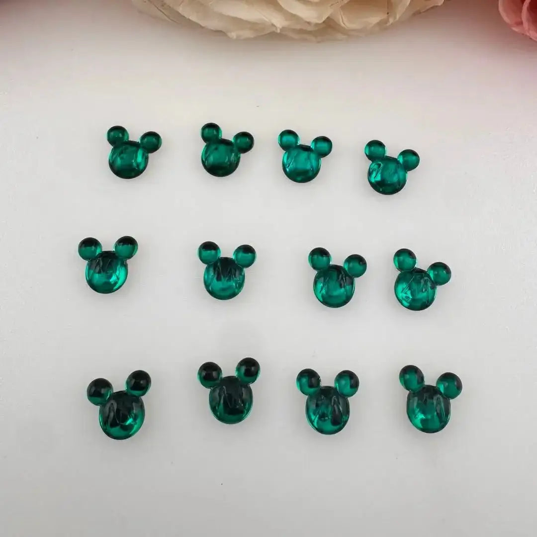 FS18701-About 10mm Mickey Glass Nail Charms -Zoe DIY Wholesale