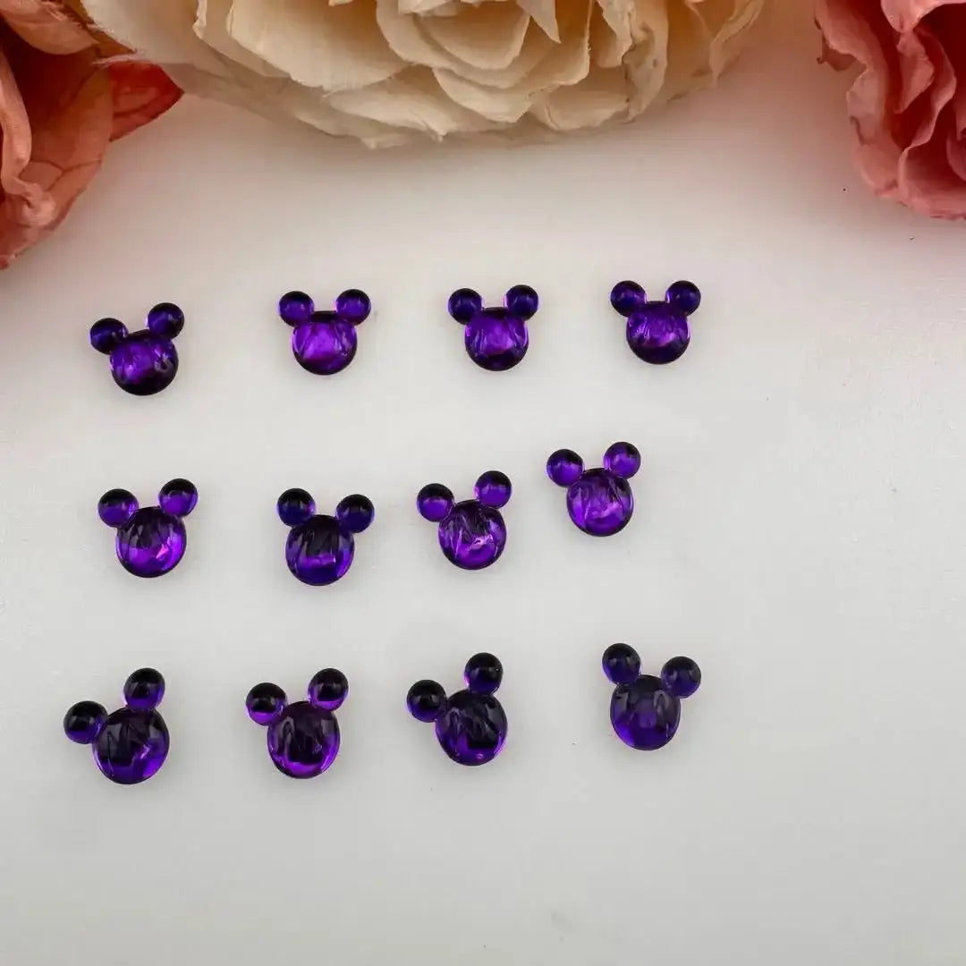 FS18701-About 10mm Mickey Glass Nail Charms -Zoe DIY Wholesale