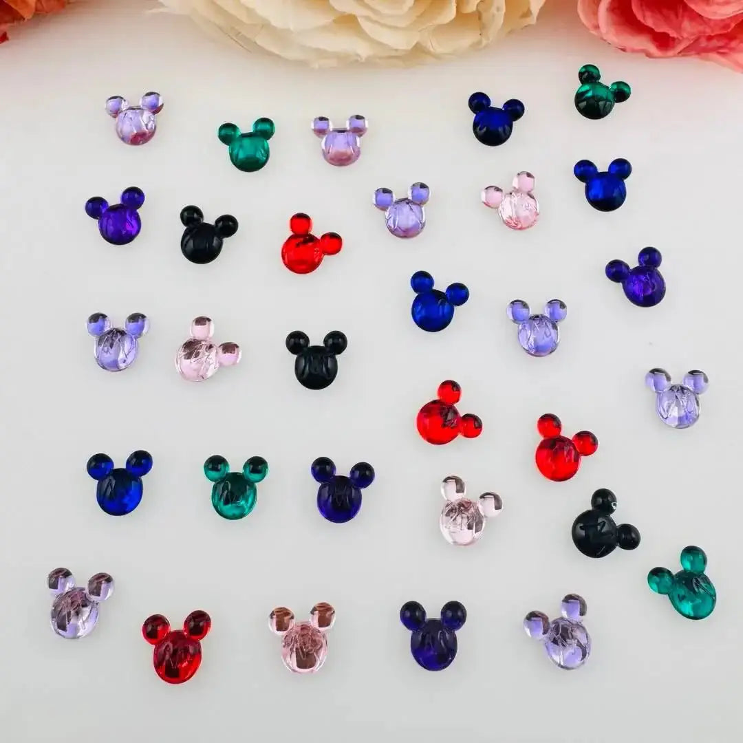FS18701-About 10mm Mickey Glass Nail Charms -Zoe DIY Wholesale