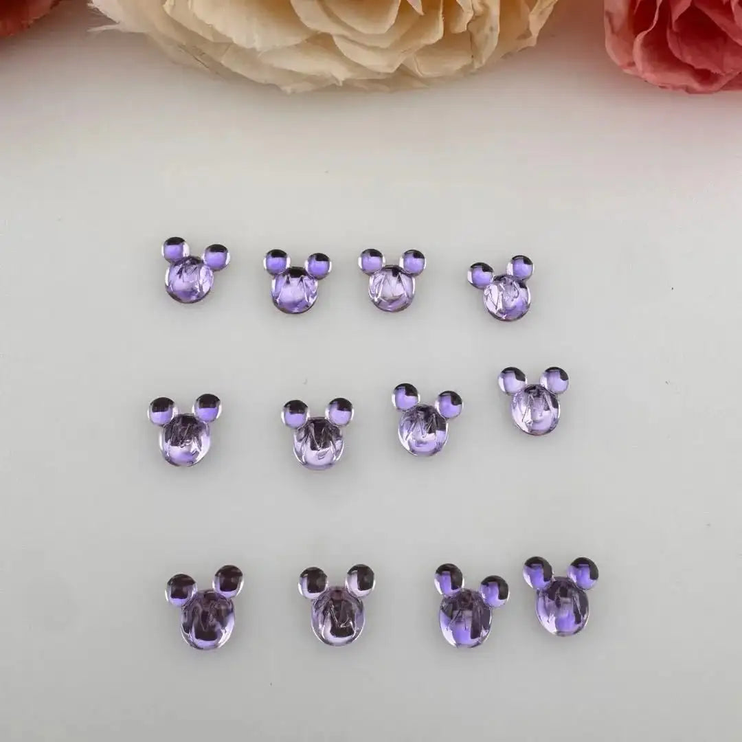 FS18701-About 10mm Mickey Glass Nail Charms -Zoe DIY Wholesale