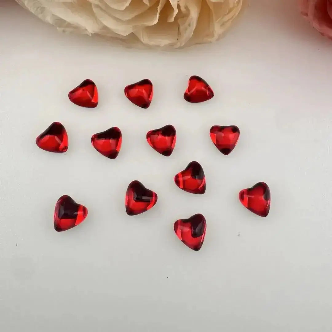 FS18718-About 8*8mm Heart Crystal Glass Nail Charns -Zoe DIY Wholesale