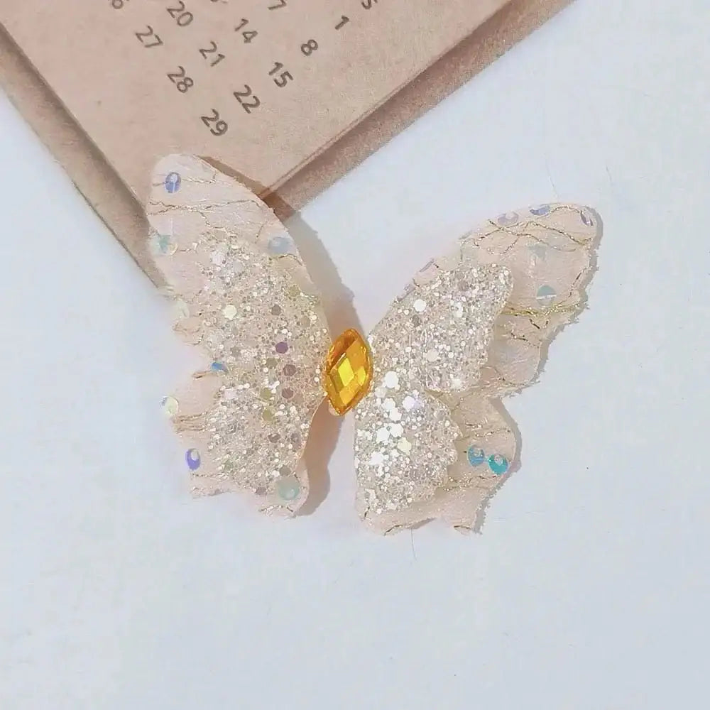 FS18882-About 6.5×5cm Bling Butterfly Fabric -Zoe DIY Wholesale