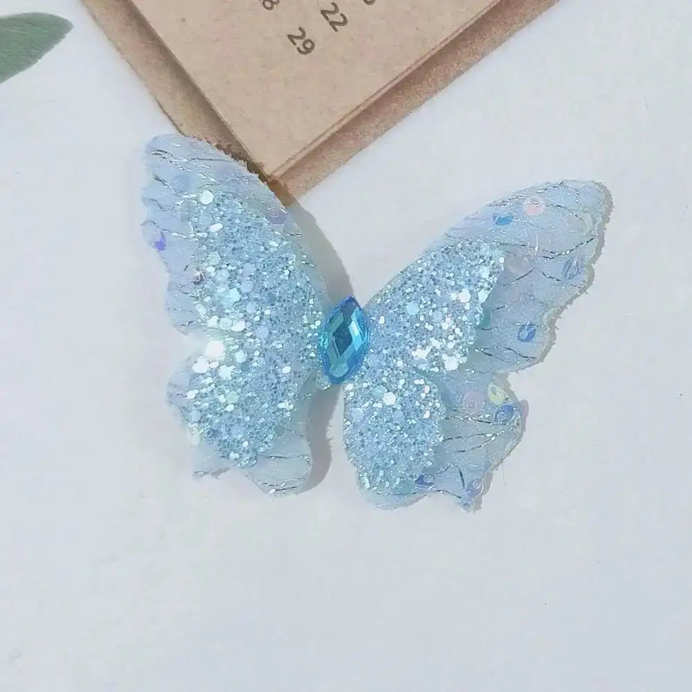 FS18882-About 6.5×5cm Bling Butterfly Fabric -Zoe DIY Wholesale