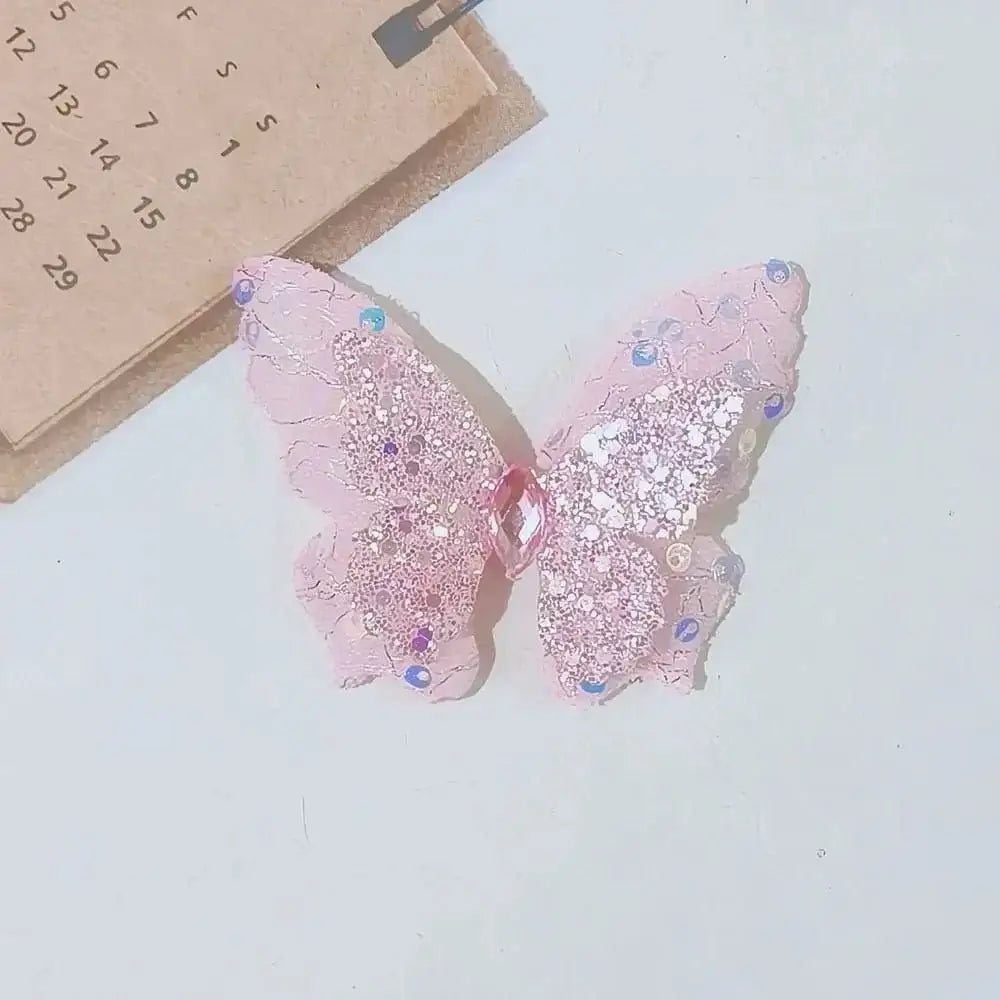 FS18882-About 6.5×5cm Bling Butterfly Fabric -Zoe DIY Wholesale