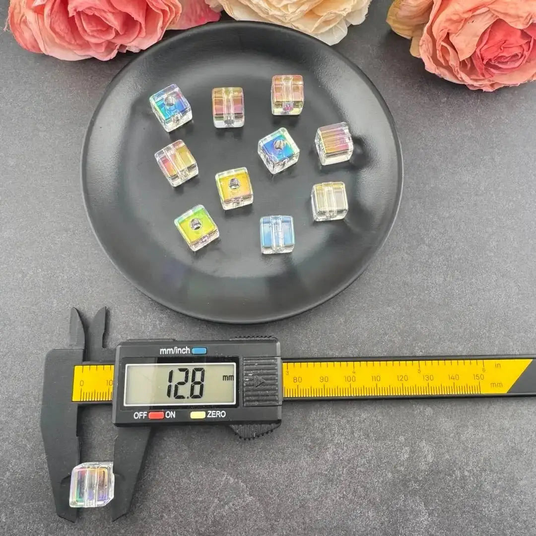 FS18927-About 13mm UV Coating Cube Acrylic Beads -Zoe DIY Wholesale